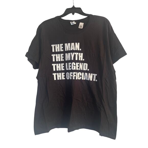 NWT Port & Company Black T Shirt The Man, Myth, Legend, Officiant Size XXL - Picture 1 of 5
